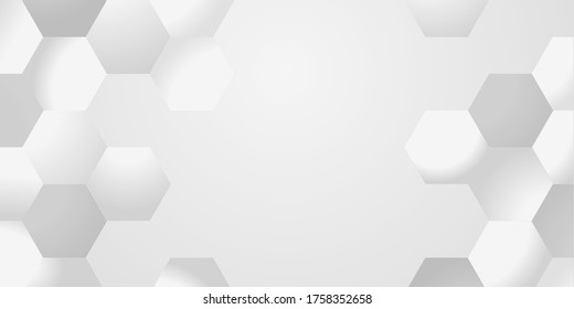 Fondo de silueta blanca hexagonal tridimensional