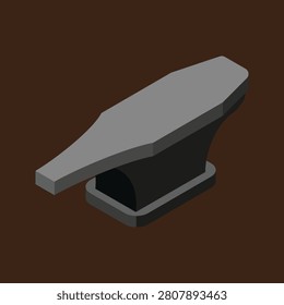 A threedimensional illustration of a blacksmith anvil with a solid base