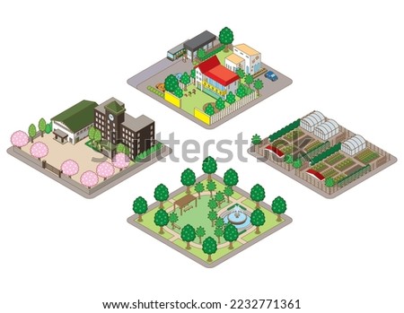A three-dimensional illustration of a building. Cityscape view.