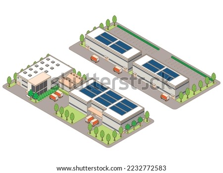 A three-dimensional illustration of a building. Cityscape view.