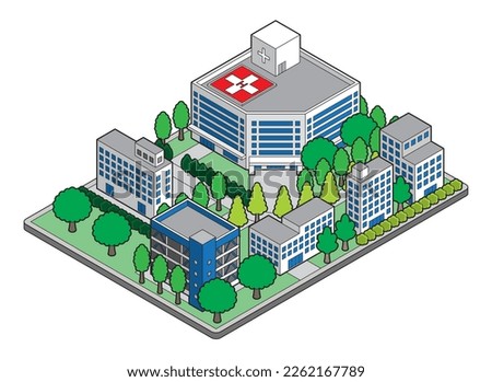 A three-dimensional illustration of a building.
Cityscape view.