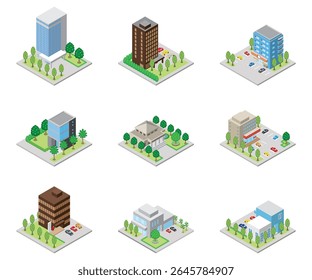 A three-dimensional illustration of a building.
Isometric drawing.