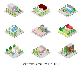 A three-dimensional illustration of a building.
Isometric drawing.