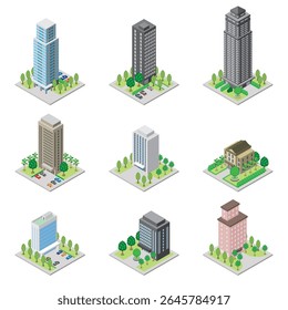 A three-dimensional illustration of a building.
Isometric drawing.