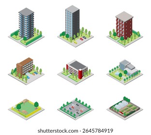 A three-dimensional illustration of a building.
Isometric drawing.