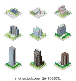 A three-dimensional illustration of a building.
Isometric drawing.