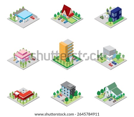 A three-dimensional illustration of a building.
Isometric drawing.
