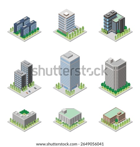 A three-dimensional illustration of a building.
Isometric drawing.