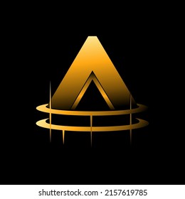 three-dimensional initial A gold color