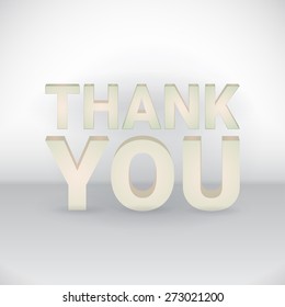 Three-dimensional inscription "thank you". Vector illustration for graphic design.
