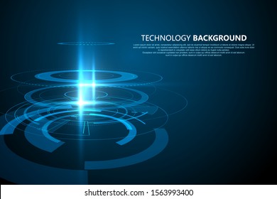 Three-dimensional interface technology, Technology sense vector background.