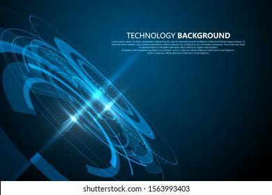 Tecnología de interfaz tridimensional, Fondo vector de sentido tecnológico.