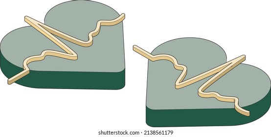 Un icono isométrico tridimensional que evoca la imagen de un electrocardiograma.
El material puede utilizarse para infografías e ilustraciones sobre un fondo blanco. 