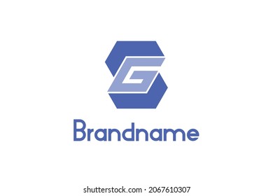 Three-dimensional letter SG logo design concept. A modern, creative and unique logo. Simple and easy to apply in any media because it is flat design.