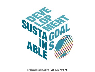 Projeto de logotipo tridimensional usando 17 cores dos Objetivos de Desenvolvimento Sustentável Objetivos de Desenvolvimento Sustentável Isométrico