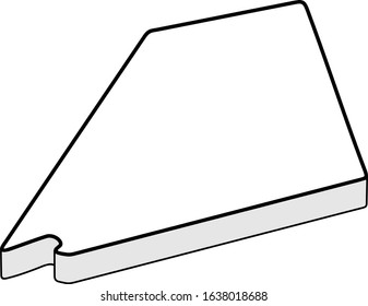 Three-dimensional map of Nevada State. Vector outline icon.