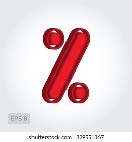 Three-dimensional mathematical percent sign. Web symbol saved in EPS8.