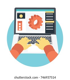 
Three-dimensional modeling flat vector icon
