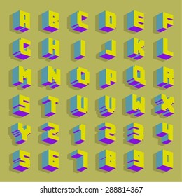 Three-Dimensional Modern vector Alphabet