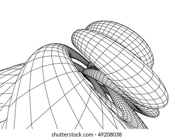three-dimensional monochrome abstraction