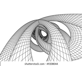 three-dimensional monochrome abstraction