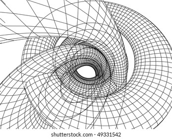 three-dimensional monochrome abstraction