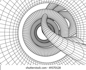 three-dimensional monochrome abstraction