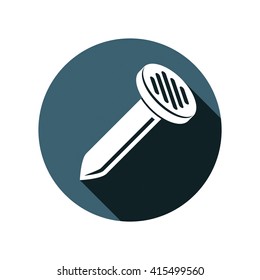Three-dimensional nail, components used in manufacturing, building and carpentry. Vector illustration.