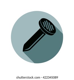 Three-dimensional nail, components used in manufacturing, building and carpentry. Stylish vector illustration.