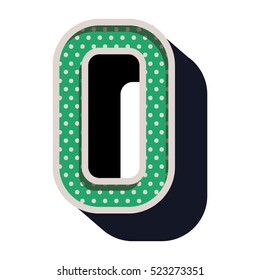 three-dimensional number zero dotted in green color