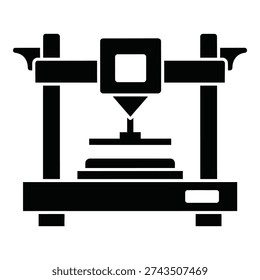 Threedimensional printer machine icon for graphic design and technology concepts icon