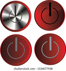 
three-dimensional red and black switch off button