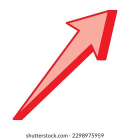 Three-Dimensional Red Straight Up Arrow