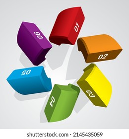 Threedimensional Sixcolor Field Vector Illustration Stock Vector ...