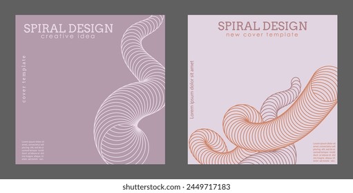 Three-dimensional spiral effect. The dynamic shape of the parallel lines creates the illusion of volume. A design element for creative ideas
