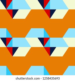 Three-dimensional squares. Trendy seamless pattern designs. Vector geometric background. Mosaic texture. Can be used for wallpaper, textile, invitation card, wrapping, web page background.