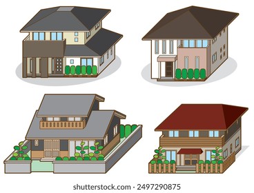 Ilustración vectorial tridimensional de una casa.