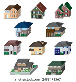 Ilustración vectorial tridimensional de una casa.