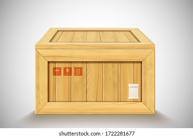 Three-dimensional vector wood box for fragile freight transportation