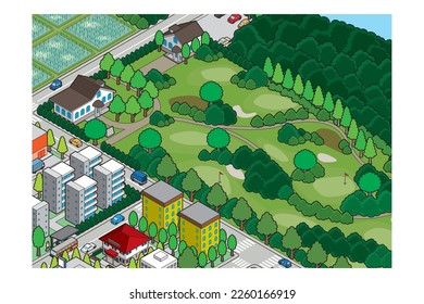 Dreidimensionale Sicht auf die Stadtbild. Stadtbild.