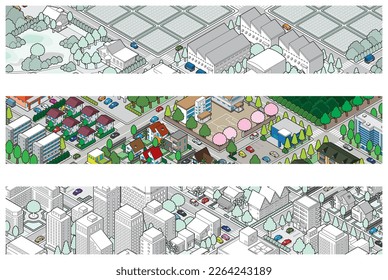 Vista tridimensional del paisaje urbano. Paisaje urbano.