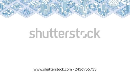 Three-dimensional view of the townscape. Cityscape.