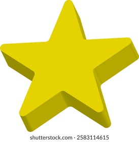 Three-dimensional yellow star - simple and easy to use star icon