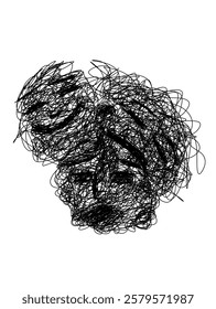 three-face mask artwork, illustration of depression