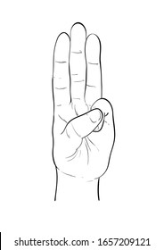 Three-finger lifting symbol,For against.vector illustration.