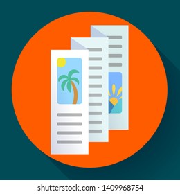 Three-fold brochures vector illustration in flat style