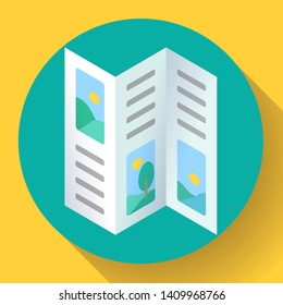 Three-fold brochures vector illustration in flat style