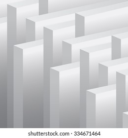 threefold walls on a gray background