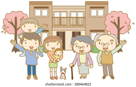 Three-generation family living in two-family home