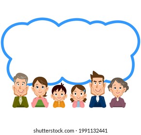 A three-generation family who cheeks while having a common imagination